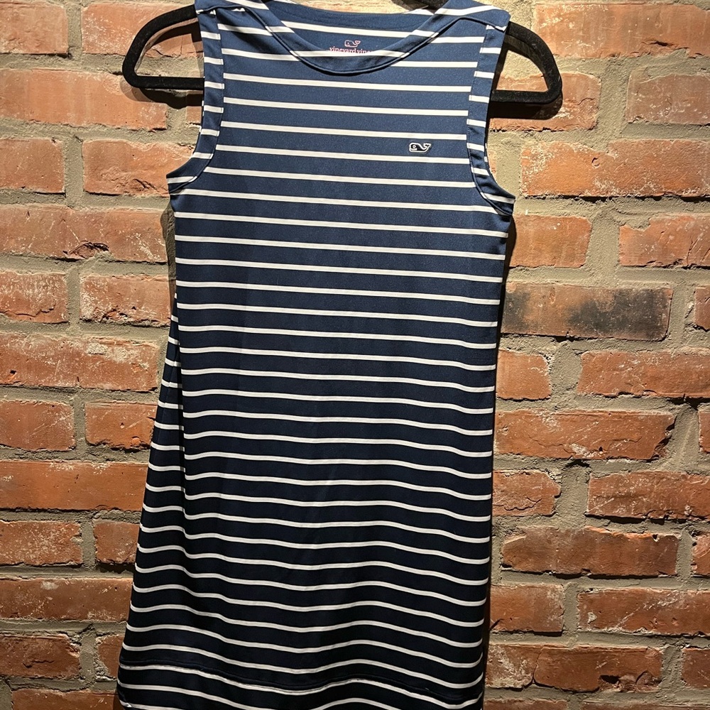 Vineyard Vines Blue Sleeveless Sheath Dress Crew Neck